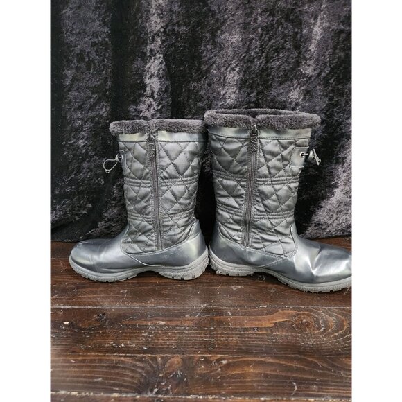 Totes Womens Faux-Fur Lined Quilted Winter Boots Size 8 - Picture 2 of 9